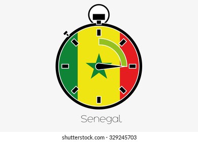 A Stopwatch with the flag of Senegal