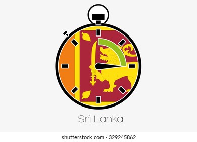 A Stopwatch with the flag of Sri Lanka
