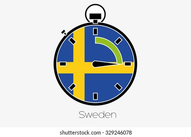 A Stopwatch with the flag of Sweden