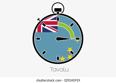 A Stopwatch with the flag of Tavalu