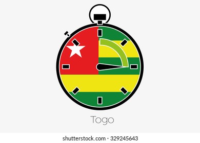 A Stopwatch with the flag of Togo