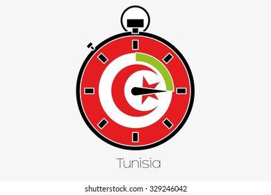 A Stopwatch with the flag of Tunisia
