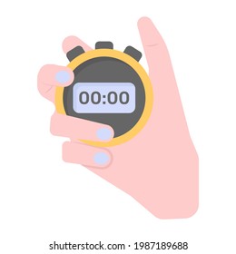 Stopwatch flat editable icon, gym equipment 