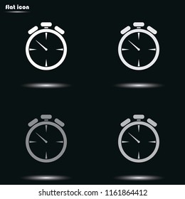Stopwatch flat grayscale vector icon.