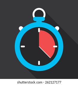 Stopwatch flat icon design. Running out of time concept.