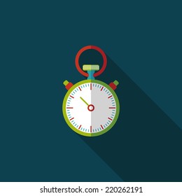 stopwatch flat icon with long shadow,eps10