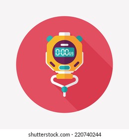 stopwatch flat icon with long shadow,eps10