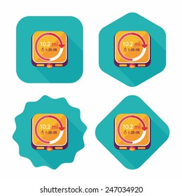 stopwatch flat icon with long shadow,eps10