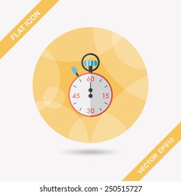 stopwatch flat icon with long shadow,eps10