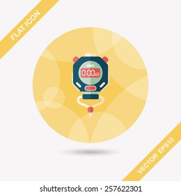 stopwatch flat icon with long shadow,eps10