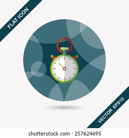 stopwatch flat icon with long shadow,eps10