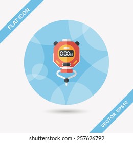 stopwatch flat icon with long shadow,eps10