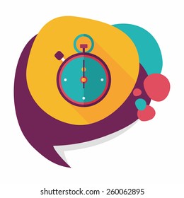 stopwatch flat icon with long shadow,eps10