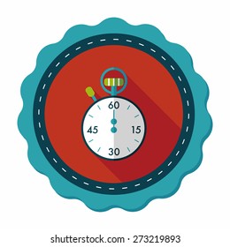 stopwatch flat icon with long shadow,eps10