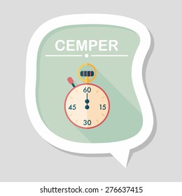 stopwatch flat icon with long shadow,eps10