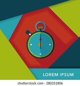 stopwatch flat icon with long shadow,eps10