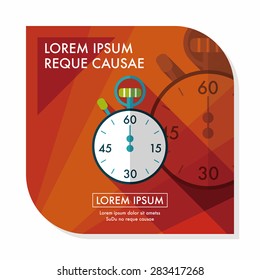 stopwatch flat icon with long shadow,eps10