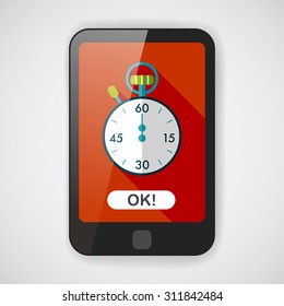 stopwatch flat icon with long shadow,eps10