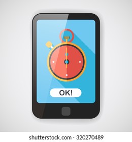 stopwatch flat icon with long shadow,eps10