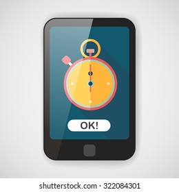 stopwatch flat icon with long shadow,eps10