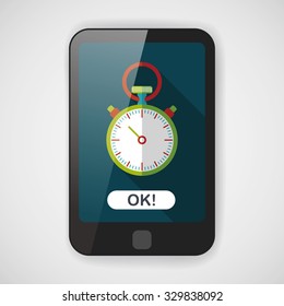 stopwatch flat icon with long shadow,eps10