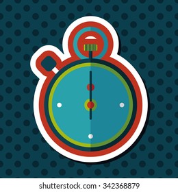 stopwatch flat icon with long shadow,eps10