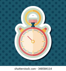 stopwatch flat icon with long shadow,eps10