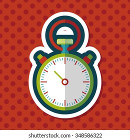 stopwatch flat icon with long shadow,eps10