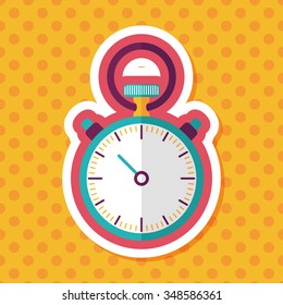 stopwatch flat icon with long shadow,eps10