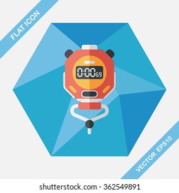 stopwatch flat icon with long shadow,eps10