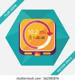 stopwatch flat icon with long shadow,eps10