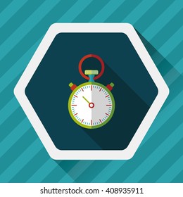 stopwatch flat icon with long shadow,eps10