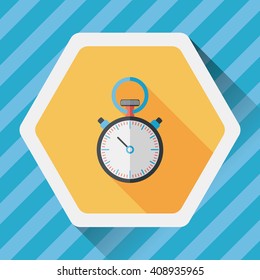 stopwatch flat icon with long shadow,eps10