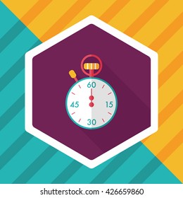 stopwatch flat icon with long shadow,eps10