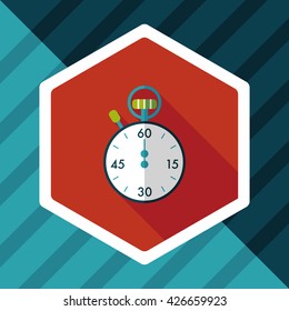 stopwatch flat icon with long shadow,eps10