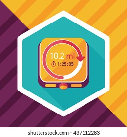 stopwatch flat icon with long shadow,eps10
