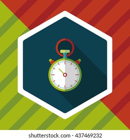 stopwatch flat icon with long shadow,eps10