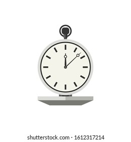 Stopwatch flat icon on white background. Simple illustration of deadline
