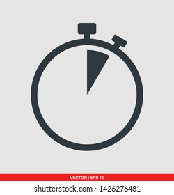 Stopwatch flat icon, vector illustration on gray background
