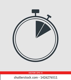 Stopwatch flat icon, vector illustration on gray background