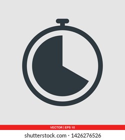 Stopwatch flat icon, vector illustration on gray background