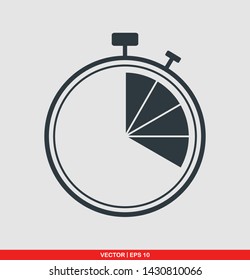 Stopwatch flat icon, vector illustration on gray background