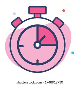 icono de línea plana stopwatch, ilustración moderna