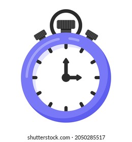 Stopwatch flat style icon, editable chronometer vector 
