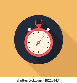 stopwatch flat style vector icon