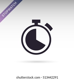 Stopwatch flat vector icon