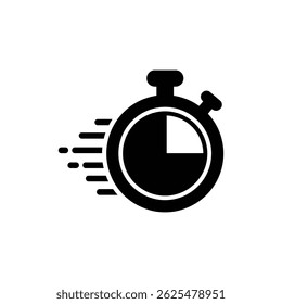 Stopwatch with Flow Lines Representing Time Tracking and Project Efficiency