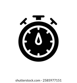 Stopwatch Glyph Icon. Stopwatch Icon