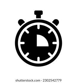 stopwatch glyph icon illustration vector graphic