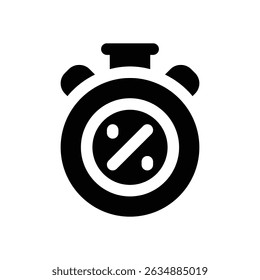 stopwatch glyph icon. Strong and solid vector icon for websites, mobile interfaces, presentations, and visual branding. High quality and easy to edit.